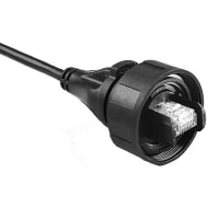 Bulgin Connector, RJ Buccaneer, RJ45, S/FTP Cbl, 5m, 24 AWG, BC, Black PU Jkt