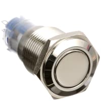 Bulgin Switch, Pushbutton, DPCO Momemtary, 3A, 250VAC, 18mm Bezel, Low Profile, Solder