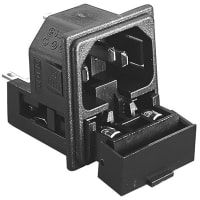 Bulgin Power Inlet;IEC 320-1;Snap Fit, 1.5mm Panel;2.8mm Tab;5x20mm Twin Fused;10A;250V