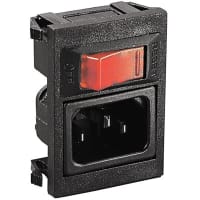 Bulgin C14 Snap-In IEC Connector Plug, Rated At 10A, 250 V ac