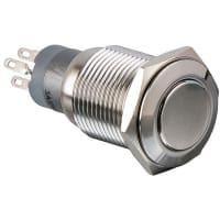 Bulgin Stainless, Low Profile Vandal Resistant Push Button Switch, 250V AC