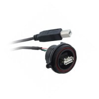 Bulgin USB 2.0 Type A Male-B Male Cable, 0.5m(1.6ft), 480 Mbs, PVC, Buccaneer Series