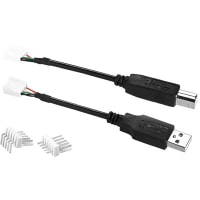 Bulgin Cable Assembly, USB Type-A, 5-Way Crimp, 4 Cond, 28 AWG, PVC Ins, 0 to +70C Temp Rtg