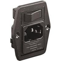 Bulgin C14 Vertical Panel Mount IEC Connector, Tab Termination, Rated At 10A