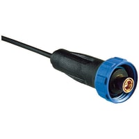 Bulgin Connector, SMB Plug, Blunt Cut End, RG-174 Cbl, 1m, Teflon Ins, -20 to +80C Temp Rtg