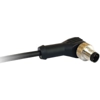 Bulgin M12D Code PVC, RA Flex Cable, 4-P Socket Prewired w/1M PVC, Buccaneer M12 Series