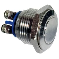 Bulgin Switch, Pushbutton;Gold-Plated Brass;Low Profile; S.P. Push to Make; 2A; 48V d.c.