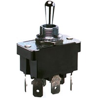 Bulgin Toggle Switch DPDT On-Off-On, 10 A@ 250 V ac, 10 A@ 28 V dc, Panel Mount