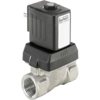 Burkert Fluid Control Systems Solenoid Valve, 2/2, SS, 87PSI, 35.1CV, 11/2NPT, 24VDC, series 6213EV