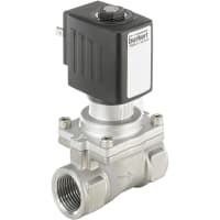 Burkert Fluid Control Systems Solenoid Valve, servo assist, SS, 1NPT, 232PSI, 14.11CV, 120V, series 6281EV