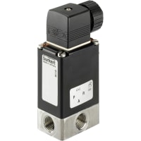 Burkert Fluid Control Systems Solenoid Valve, Pivot Oper, 3/2, SS, 42PSI, 1/4NPT, 120V, 0330 series