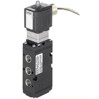 Burkert Fluid Control Systems Solenoid Valve, pneumatic, 3/2, NAMUR, SS, 1/4NPT, 18" leads, HazEx, 24VDC, 6519 serie