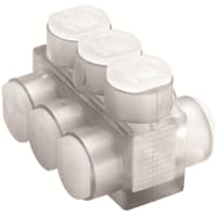 BURNDY Multiple Tap Connector, Clear Insulated, 2 Port, 2 Sided Entry, 4 AWG-600 kcmil