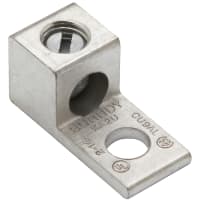 BURNDY Terminal Lug, Universal, Aluminum, 1 Hole, 6-14 AWG, 1/4" Stud, Tin Plated