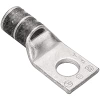 BURNDY Compression Terminal, 2 AWG, One Hole, 1/4 Stud, Brown, Tin Plated, HYLUG Series