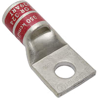 BURNDY Lug Terminal, Compression, 350 kcmil, 1 Hole, 1/2" Stud, Standard Barrel, Window