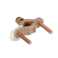 BURNDY Grounding Clamp, Cast Bronze, Cable to Pipe. 2-10 AWG, Unplated