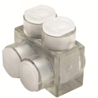 BURNDY Multiple Tap Connector, Clear Insulated, 2 Port, 1 Sided Entry, 4 AWG-600 kcmil