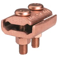 BURNDY Mechanical Grounding Connector, 2 Cables to 1/4" Thick Bar, 2/0 AWG-250 kcmil