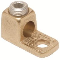 BURNDY Copper Terminal, 1 Hole, 4/0 AWG (Str)-500 kcmil, 1/2" Stud, 1 Screw