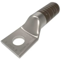 BURNDY Compression Terminal, 500kcmil, 1 Hole, 1/2" Stud, Brown, Long Barrel, Tin Plate