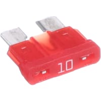 Bussmann by Eaton Fuse, Automotive, Fast Acting, 10A, 19.1x19.3x5.25 mm, Plastic-Red, Blade, 32VDC