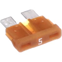 Bussmann by Eaton Fuse, Automotive, Fast Acting, 5A, 19.1x19.3x5.25 mm, Plastic-Tan, Blade, 32 VDC