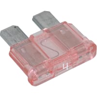 Bussmann by Eaton Fuse, Automotive, Fast Acting, 4A, 19.1x19.3x5.25 mm, Plastic-Pink, Blade, 32VDC