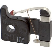 Bussmann by Eaton Fuse, Fast-Acting Indicating, 10A, 60 VDC/125 VAC, Thermoplastic, Red/White, GMT