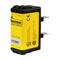 Bussmann by Eaton Fuse CUBEFuse Time Delay Slow Blow Dual Element W/O Indicator 600VAC/300VDC 25A