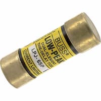 Bussmann by Eaton Fuse, Low Peak, 6 A, 600 VAC/300 VDC, 0.81 in., 2.25 in., Yellow, LPJ Series