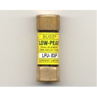 Bussmann by Eaton Fuse, Low Peak, 8 A, 600 VAC/300 VDC, 0.81 in., 2.25 in., Yellow, LPJ Series