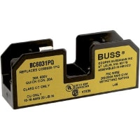 Bussmann by Eaton Fuseblock, 600 V, 1/10 to 30 A, 1, 0.765, #10 to #14, Thermoplastic, Bronze, 94