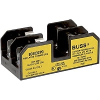 Bussmann by Eaton Fuseblock, 600 V, 1/10 to 30 A, 2, 0.765, #10 to #14, Thermoplastic, Bronze, 94