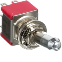 C&K Switch, Toggle, Sealed, DPDT, ON-NONE-ON, .704 Locking Lvr, 5A, 120VAC, 28VDC, Solder