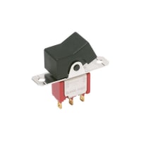 C&K Switch, Rocker, Sealed, DPDT, ON-NONE-ON, Black Paddle W/Frame, 5A, 120VAC, 28VDC, Solder