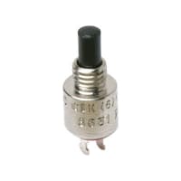 C&K Switch, Micro Pushbutton, SPST-NO, OFF-MOM, Black Plunger, 500mA, 120VAC, 28VDC, Solder