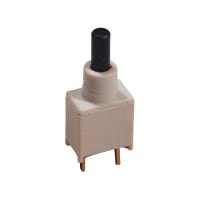 C&K Switch, P/B, Sealed, SPST, OFF-MOM, .215 Round Plunger, 0.4A, 20VAC/VDC, PC ThruHole