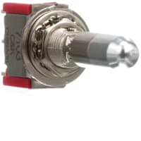 C&K Switch, Toggle, Sealed, SPDT, ON-OFF-ON, .704 Locking Actuator, 5A, 120VAC, 28VDC, Solder