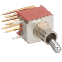 C&K Switch, Submini Toggle, Sealed, DPDT, ON-ON, .210" Act, 0.4A, 20VAC/DC, R/A, PC ThruHole