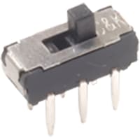 C&K Switch, Slide, DPDT, ON-ON, Top Slide, 300mA, 6VDC, ThruHole, PC Pin