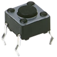 C&K Switch;Tactile;SPST-NO;OFF-MOM;Top Actuator;260 Grams;4.3mm;.05A;12VDC;Gull Wing