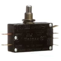 C&K Switch, Snap-Action, DPDT, High Overtravel Plunger, Op Force 850gf, 15A, 125VAC, .250QC