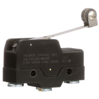 C&K Switch, Snap-Action, Sealed, SPDT, ON-MOM, Lever Roller Actuator, 20A, 125VAC, Screw