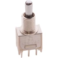 C&K Switch, Submini Toggle, Sealed, SPDT, ON-ON, .210" Actuator, 0.4A, 20VAC/DC, Vert R/A PC