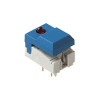 C&K Switch, Micromini Key, SPDT, Blk, Red LED, Non Latching, 0.01A, 24VDC, PC Pin, Solder