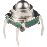 C&K Switch, Tactile, Spherical, SPST-NO, OFF-MOM, Vertical, 0.05A, 32VDC, R/A, PC Pin