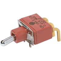 C&K Switch, Toggle, Sealed, DPDT, ON-NONE-ON, .500" Act, 7.5A, 125VAC/28VDC, R/A PC ThruHole