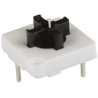 C&K Switch, Pushbutton, SPST-NO, OFF-MOM, Black Plunger, 100mA, 100VAC/DC, ThruHole, PC Pin