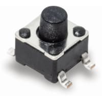 C&K Switch;Tactile;250 Gram Actuation Force;4.5 x 4.5mm;5.0mm Height;12VDC;50mA;Reel